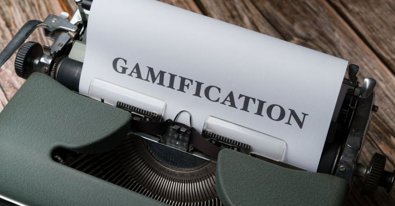 Gamification - A typewriter with the word gamification on it