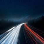Speed - Light Trails on Highway at Night