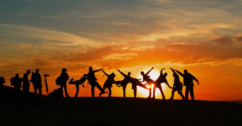 Social Accounts - Silhouette of People during Golden Hour